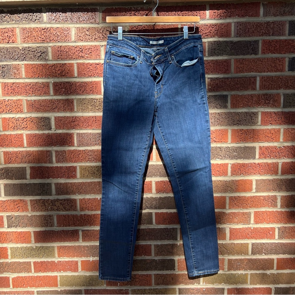 Levi’s Dark Blue 711 Skinny High Rise Denim Jeans
